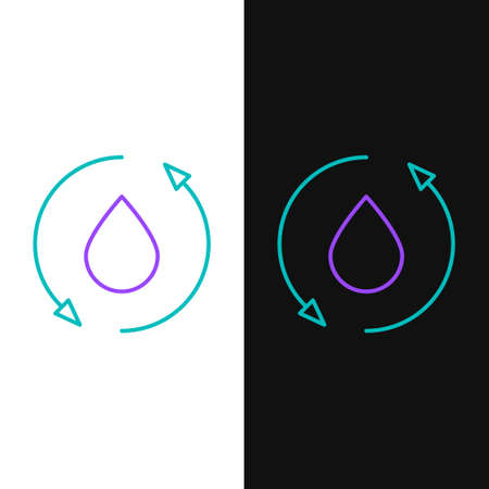 Line Oil drop icon isolated on white and black background. Colorful outline concept. Vectorのイラスト素材