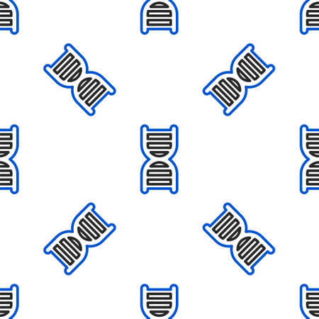 Line DNA symbol icon isolated seamless pattern on white background. Colorful outline concept. Vectorのイラスト素材