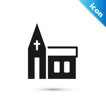 Grey Church building icon isolated on white background. Christian Church. Religion of church. Vectorのイラスト素材