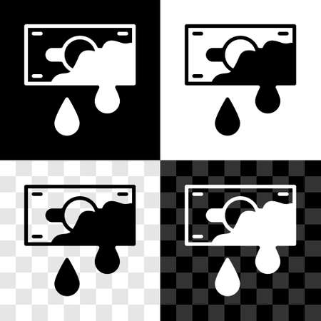 Set Bloody money icon isolated on black and white, transparent background. Vectorのイラスト素材