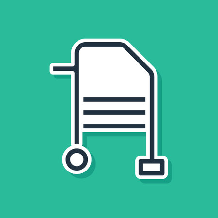 Blue Walker for disabled person icon isolated on green background. Vectorのイラスト素材
