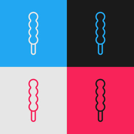 Pop art line Lollipop icon isolated on color background. Candy sign. Food, delicious symbol. Vectorのイラスト素材