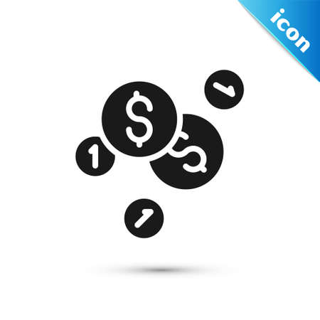 Grey Coin money with dollar symbol icon isolated on white background. Banking currency sign. Cash symbol. Vectorのイラスト素材