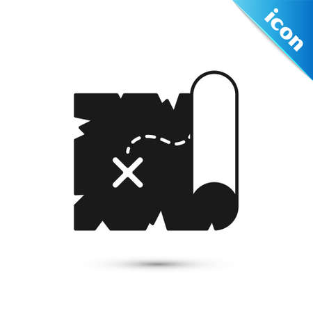 Grey Pirate treasure map icon isolated on white background. Vectorのイラスト素材