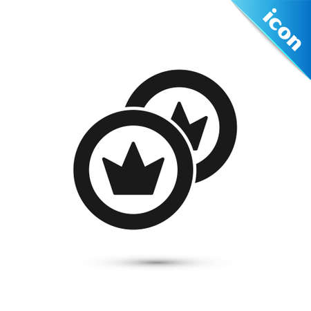 Grey Pirate coin icon isolated on white background. Vectorのイラスト素材