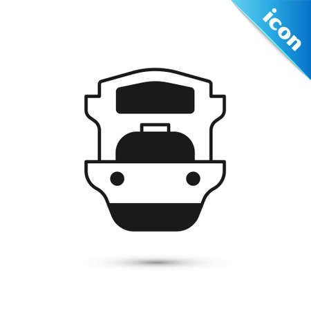 Grey Oil tanker ship icon isolated on white background. Vectorのイラスト素材