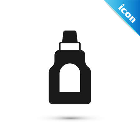 Grey Plastic bottle for laundry detergent, bleach, dishwashing liquid or another cleaning agent icon isolated on white background. Vectorのイラスト素材