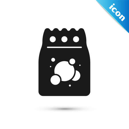Grey Laundry detergent for automatic wash machine icon isolated on white background. Vectorのイラスト素材