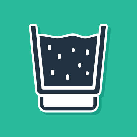 Blue Glass with water icon isolated on green background. Soda glass. Vectorのイラスト素材