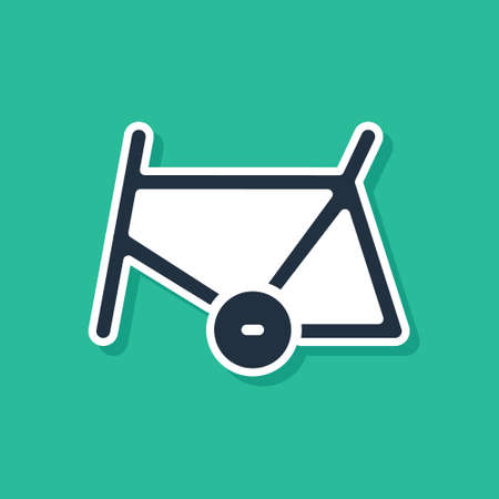 Blue Bicycle frame icon isolated on green background. Vectorのイラスト素材