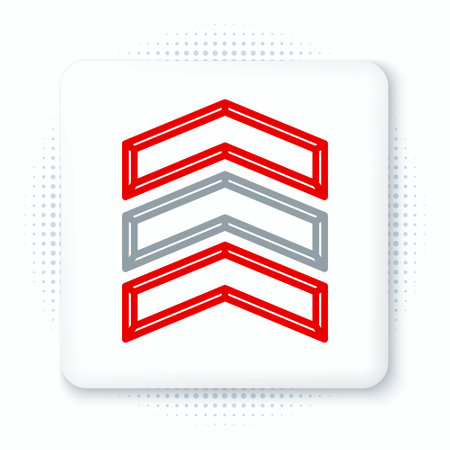 Line Military rank icon isolated on white background. Military badge sign. Colorful outline concept. Vectorのイラスト素材