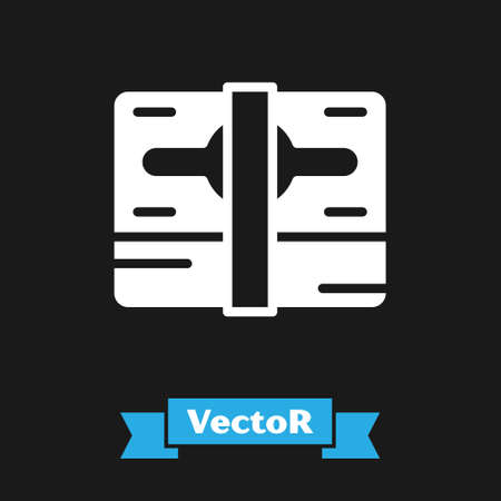 White Stacks paper money cash icon isolated on black background. Money banknotes stacks. Bill currency. Vectorのイラスト素材