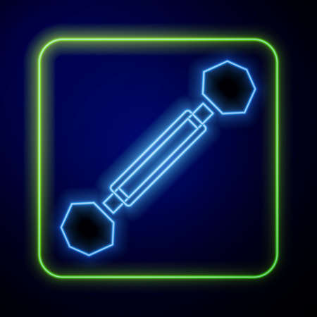 Glowing neon Piercing icon isolated on blue background. Vectorのイラスト素材