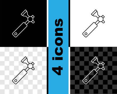 Set line Jewelers lupe for diamond grading with dimond icon isolated on black and white, transparent background. Vectorのイラスト素材