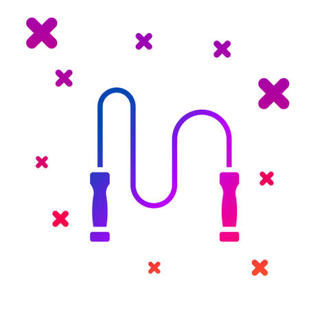 Color Jump rope icon isolated on white background. Skipping rope. Sport equipment. Gradient random dynamic shapes. Vectorのイラスト素材