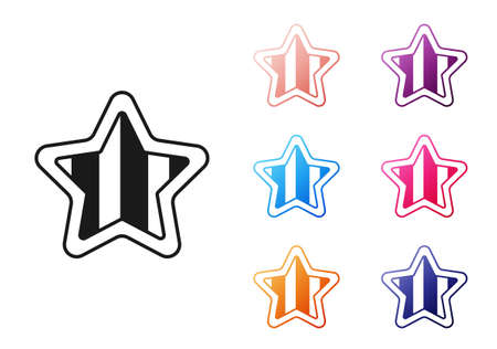 Black USA Independence day icon isolated on white background. 4th of July. United States of America country. Set icons colorful. Vectorのイラスト素材