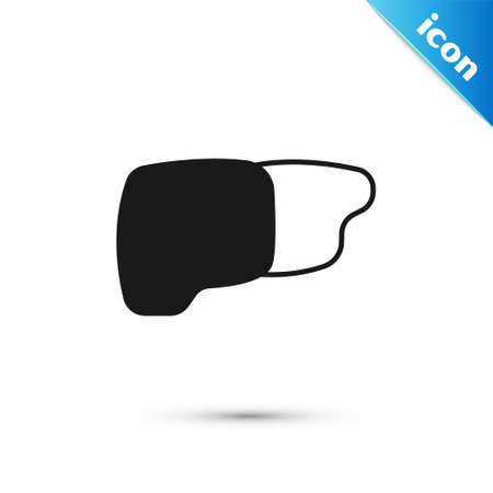 Grey Human organ liver icon isolated on white background. Vectorのイラスト素材