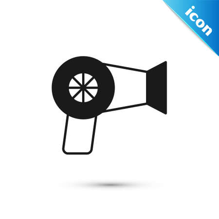 Grey Hair dryer icon isolated on white background. Hairdryer sign. Hair drying symbol. Blowing hot air. Vectorのイラスト素材