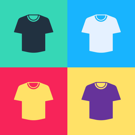 Pop art T-shirt icon isolated on color background. Vectorのイラスト素材