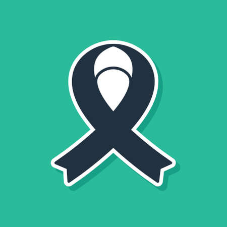 Blue Awareness ribbon icon isolated on green background. Public awareness to disability, medical conditions and health. Vectorのイラスト素材
