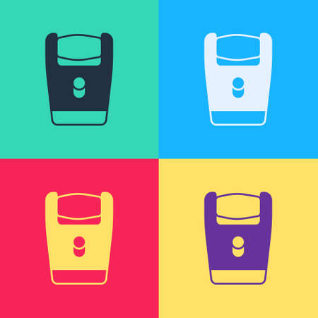 Pop art Electric razor blade for men icon isolated on color background. Electric shaver. Vectorのイラスト素材