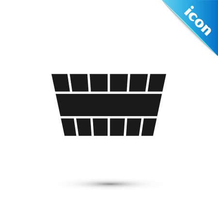 Grey Sauna bucket icon isolated on white background. Vectorのイラスト素材