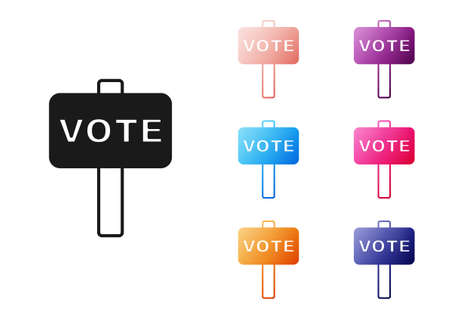 Black Vote icon isolated on white background. Set icons colorful. Vectorのイラスト素材