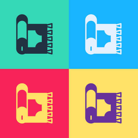 Pop art Traditional carpet culture ramadan arabic islamic celebration icon isolated on color background. Vectorのイラスト素材