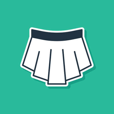 Blue Skirt icon isolated on green background. Vectorのイラスト素材