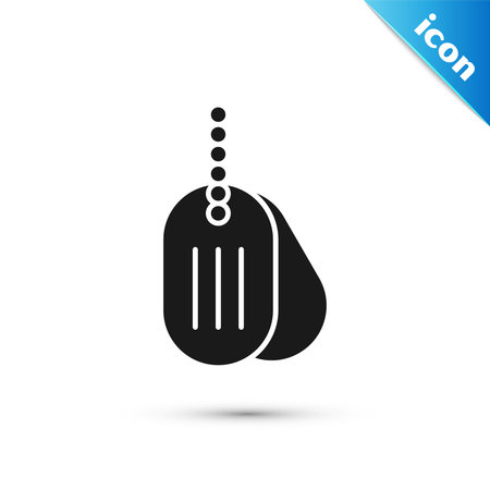 Grey Military dog tag icon isolated on white background. Identity tag icon. Army sign. Vectorのイラスト素材