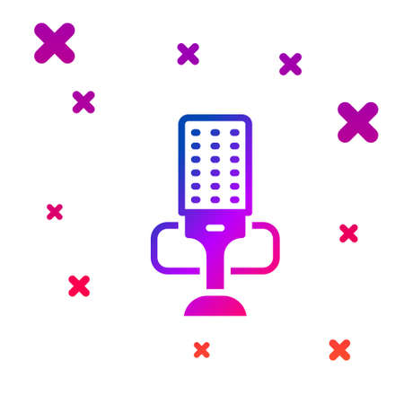 Color Microphone icon isolated on white background. On air radio mic microphone. Speaker sign. Gradient random dynamic shapes. Vectorのイラスト素材
