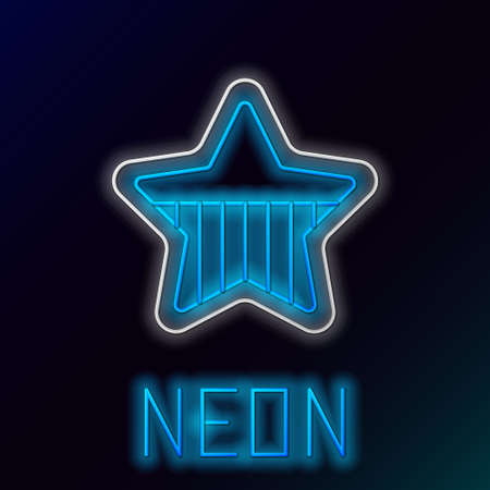 Glowing neon line USA Independence day icon isolated on black background. 4th of July. United States of America country. Colorful outline concept. Vectorのイラスト素材