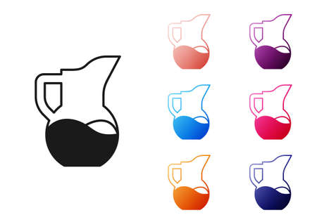 Black Milk jug or pitcher icon isolated on white background. Set icons colorful. Vectorのイラスト素材