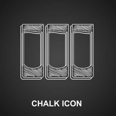 Chalk Shot glass icon isolated on black background. Vectorのイラスト素材