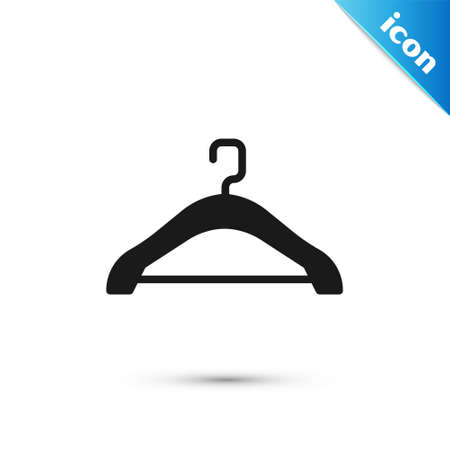 Grey Hanger wardrobe icon isolated on white background. Cloakroom icon. Clothes service symbol. Laundry hanger sign. Vectorのイラスト素材