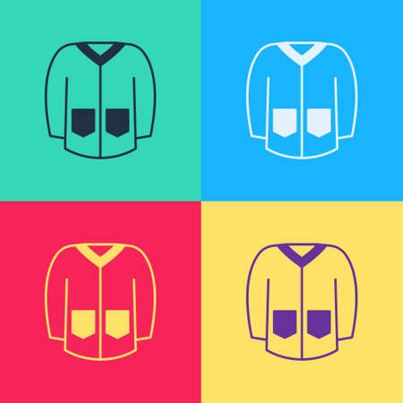 Pop art Sweater icon isolated on color background. Pullover icon. Sweatshirt sign. Vectorのイラスト素材