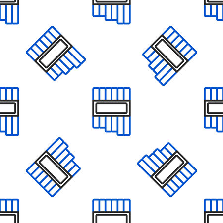 Line Pan flute icon isolated seamless pattern on white background ...