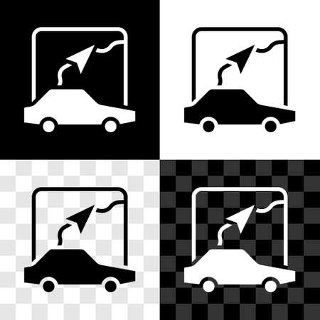 Set Infographic of city map navigation icon isolated on black and white, transparent background. Mobile App Interface concept design. Geolacation concept. Vectorのイラスト素材