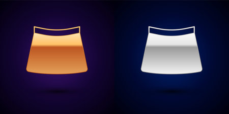 Gold and silver Skirt icon isolated on black background. Vectorのイラスト素材