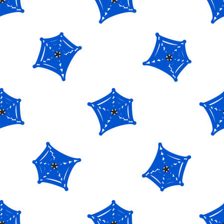 Line Spider web icon isolated seamless pattern on white background. Cobweb sign. Happy Halloween party. Colorful outline concept. Vectorのイラスト素材