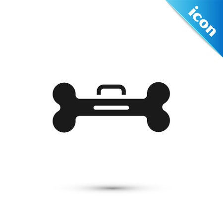 Grey Dog bone icon isolated on white background. Pets food symbol. Vectorのイラスト素材