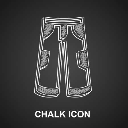 Chalk Pants icon isolated on black background. Trousers sign. Vectorのイラスト素材