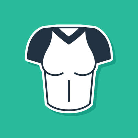 Blue T-shirt icon isolated on green background. Vectorのイラスト素材