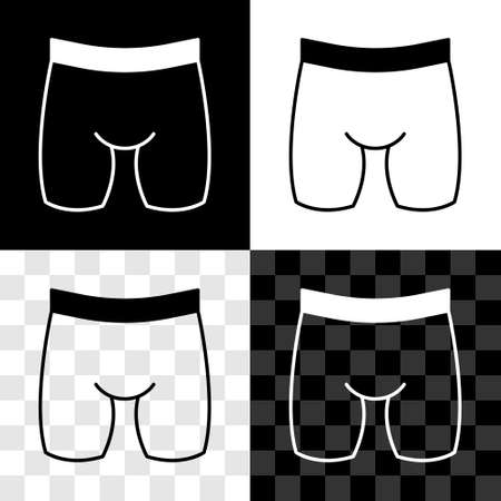 Set Cycling shorts icon isolated on black and white, transparent background. Vectorのイラスト素材