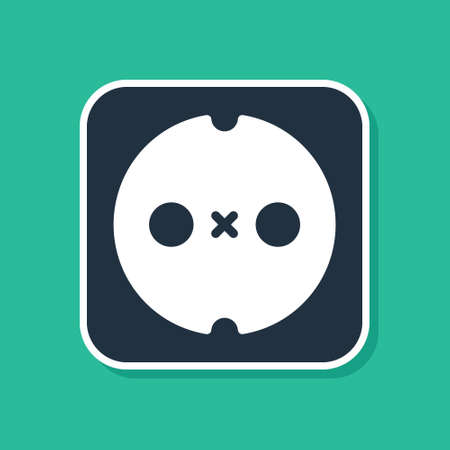 Blue Electrical outlet icon isolated on green background. Power socket. Rosette symbol. Vectorのイラスト素材