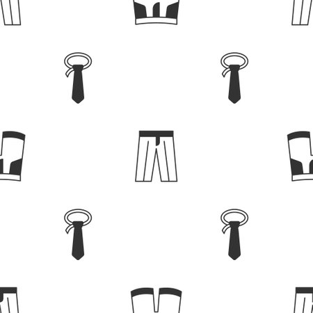 Set Short or pants, Pants and Tie on seamless pattern. Vectorのイラスト素材