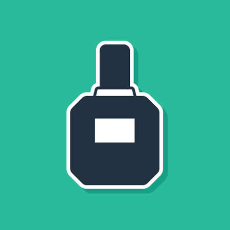 Blue Aftershave icon isolated on green background. Cologne spray icon. Male perfume bottle. Vectorのイラスト素材