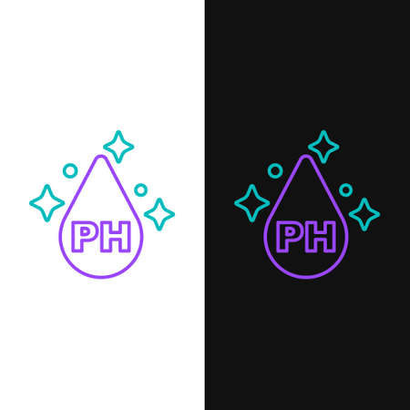 Line Organic essential oil for hair care treatment icon isolated on white and black background. Hair growth oil. Colorful outline concept. Vectorのイラスト素材