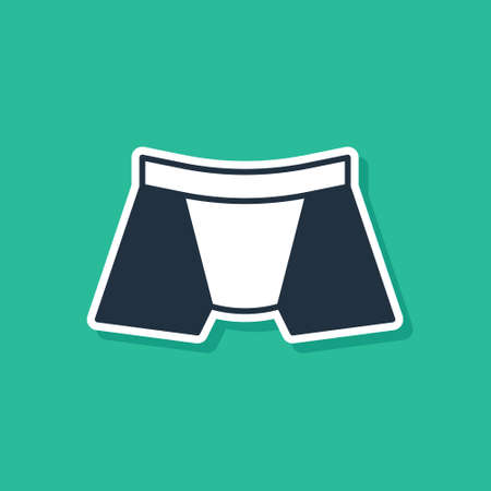 Blue Men underpants icon isolated on green background. Man underwear. Vectorのイラスト素材