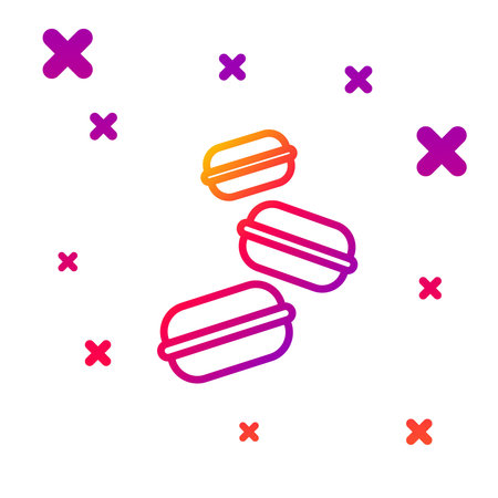 Color line Macaron cookie icon isolated on white background. Macaroon sweet bakery. Gradient random dynamic shapes. Vectorのイラスト素材